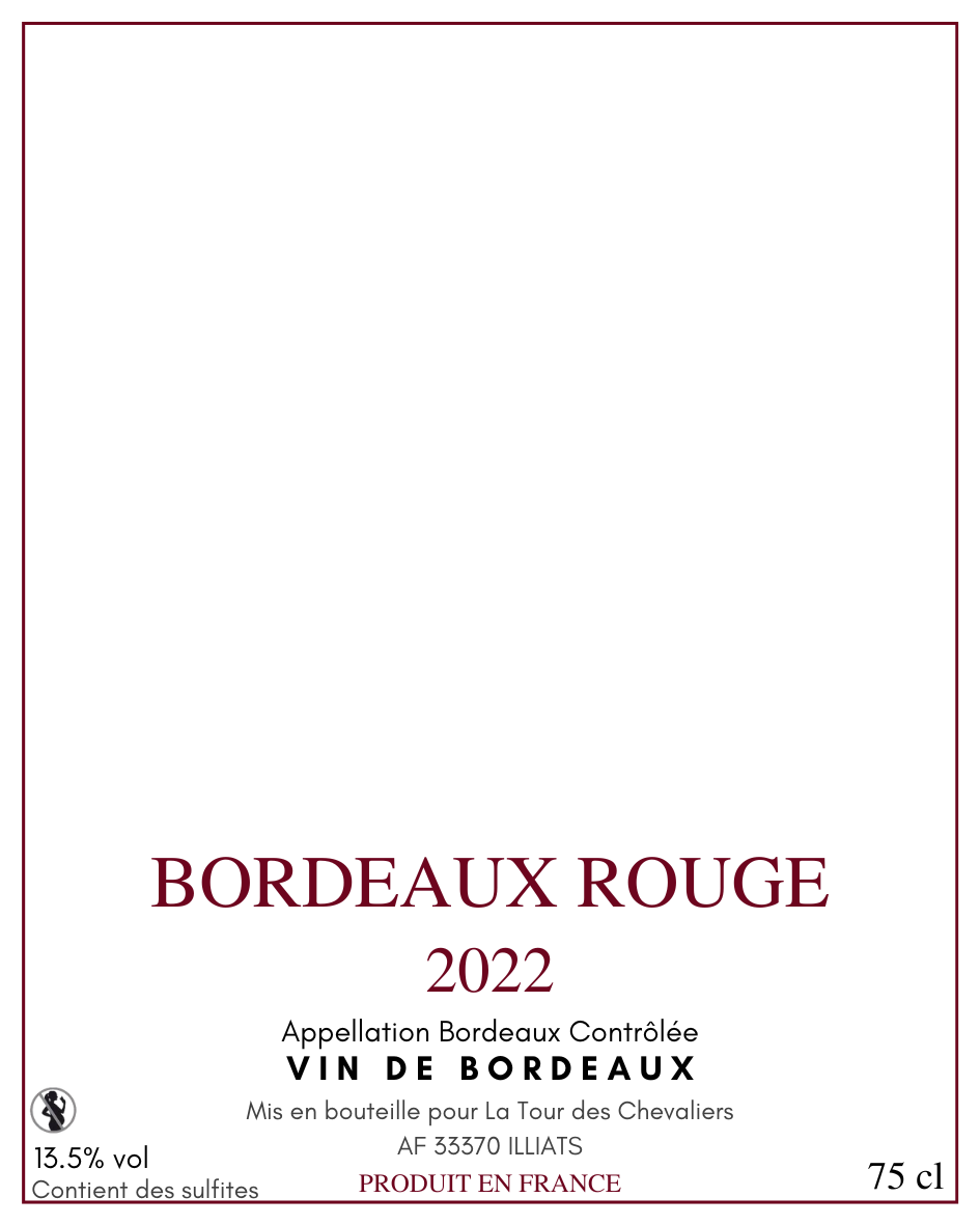 Bordeaux Rouge 2022 — étiquette de base