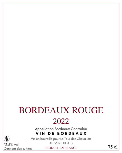 Bordeaux Rouge 2022 — étiquette de base