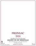 Fronsac Rouge 2020 — étiquette de base