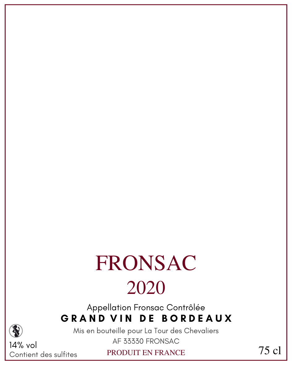 Fronsac Rouge 2020 — étiquette de base