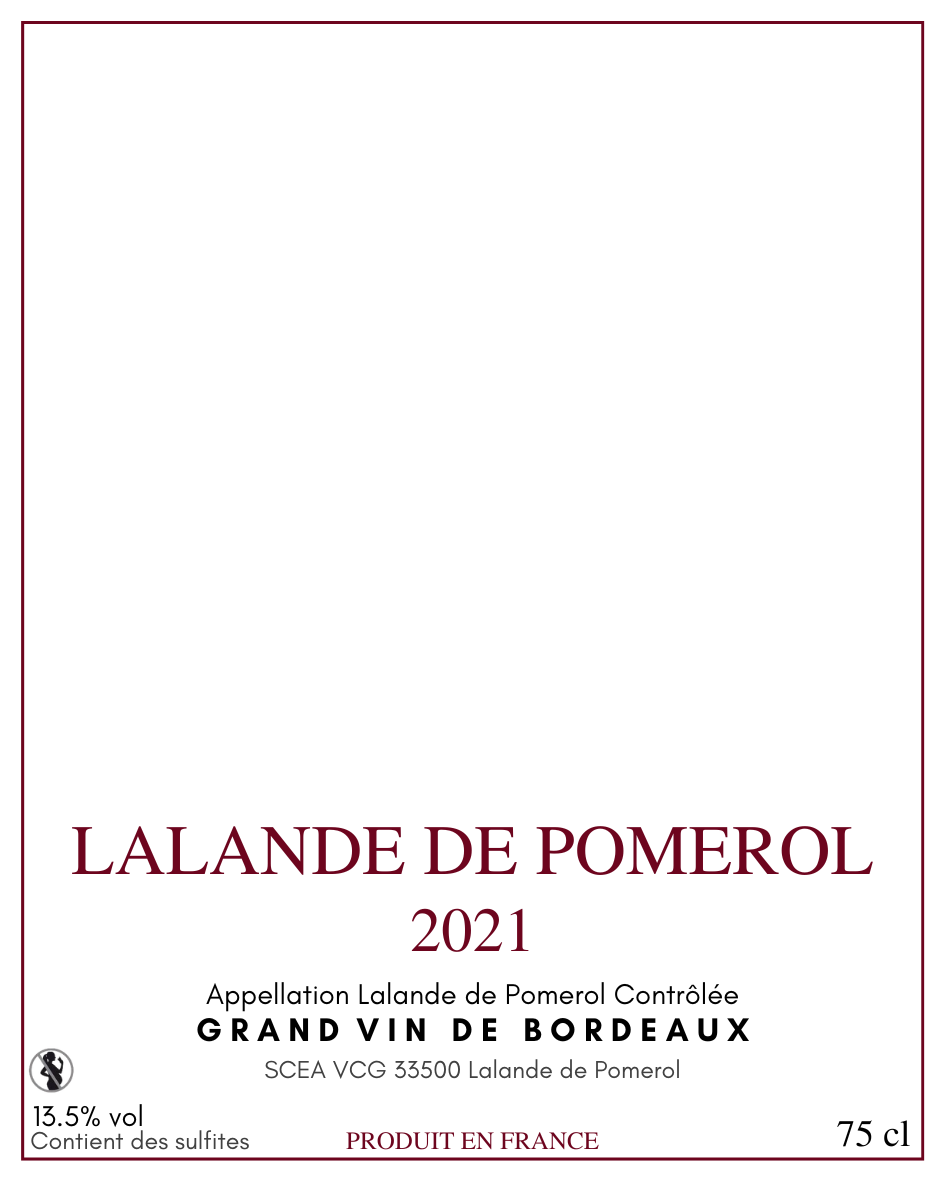 Lalande de Pomerol Rouge 2021 — étiquette de base