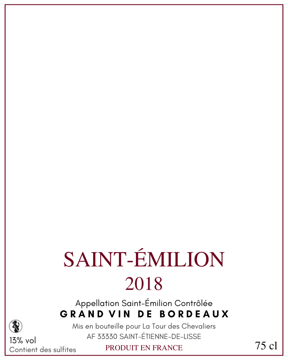 Saint Émilion Rouge 2018 — étiquette de base