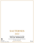 Sauternes Blanc 2022 — étiquette de base