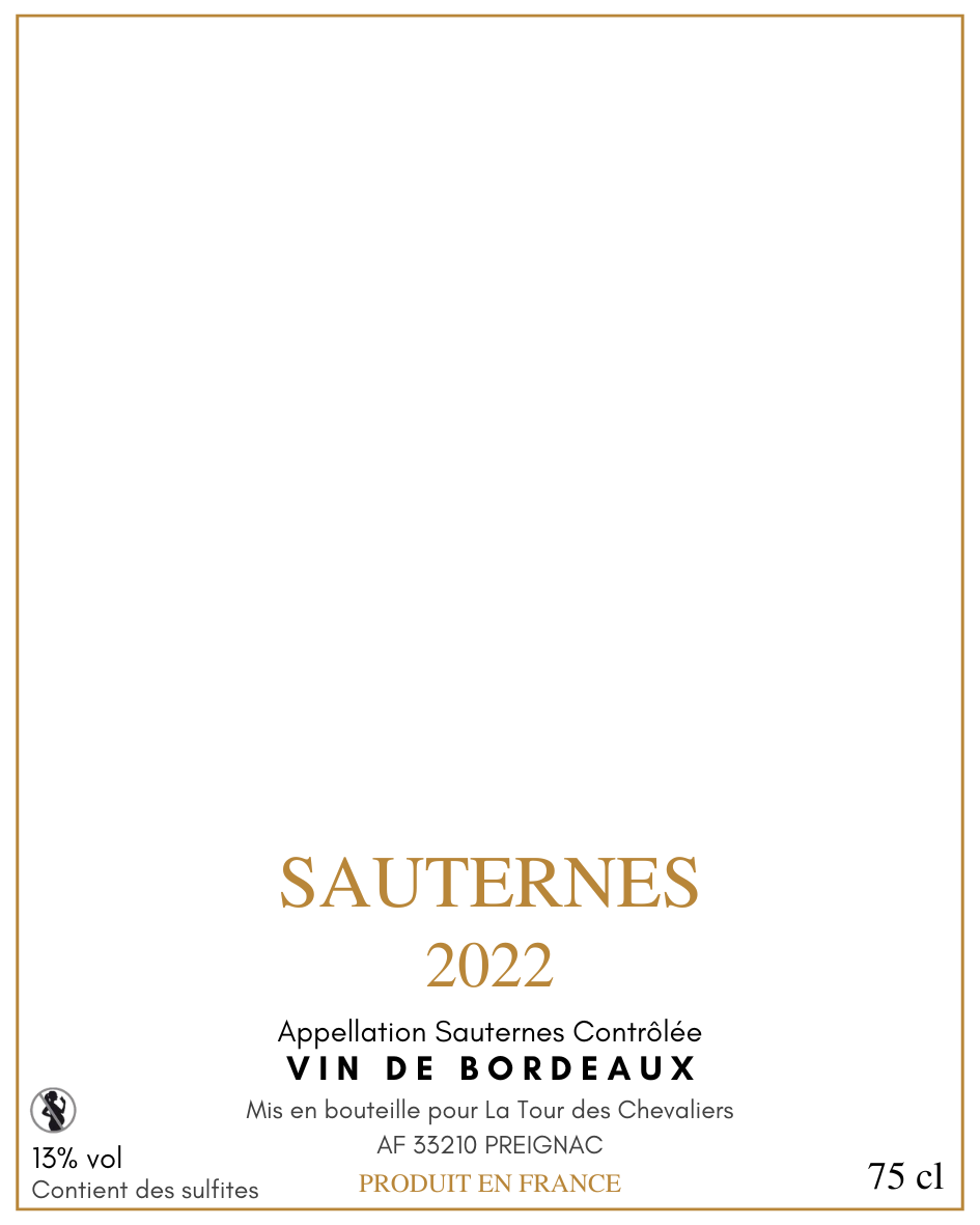 Sauternes Blanc 2022 — étiquette de base